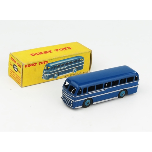 2276 - A Dinky Toys 29h/282 Duple Roadmaster Coach (Leyland Royal Tiger) in dark blue with silver coach lin... 