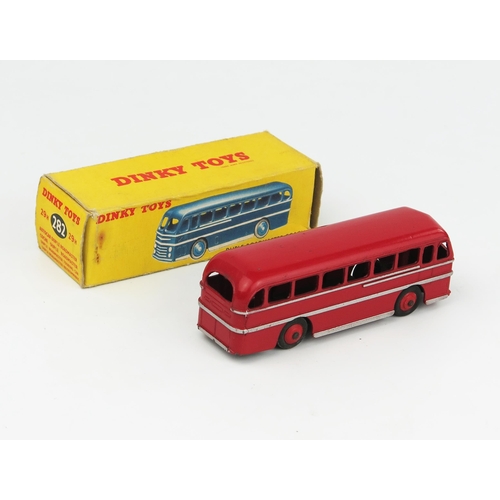 2277 - A Dinky Toys 29h/282 Duple Roadmaster Coach (Leyland Royal Tiger) in red with silver coach line and ... 