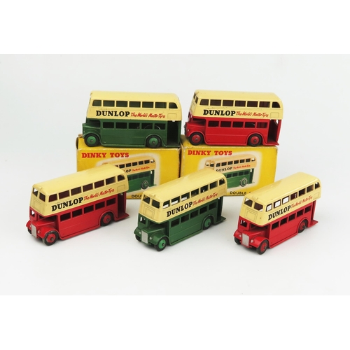 2285 - Five Dinky Toys 29c 290 Double Deck Buses 