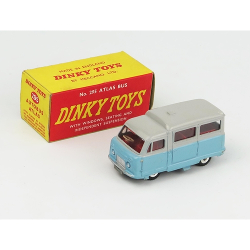 2287 - A Dinky Toys 295 Atlas Bus in light blue/grey with red interior and spun hubs in red/yellow non-pict... 