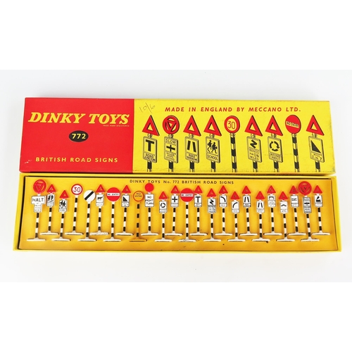 2297 - A Dinky Toys 772 British Road Signs Set - mint to fair as some have some corrosion mainly to bases i... 