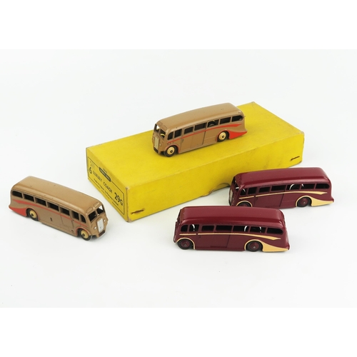 2313 - A Dinky Toys 29G (50042) Luxury Coach Type 4 Yellow Trade Box for six - with four models, two with m... 