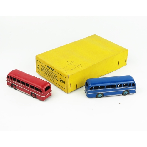 2314 - A Dinky Toys 29H (50163) Duple Roadmaster Coach Type 4 Yellow Trade Box for six - with 2 models in b... 