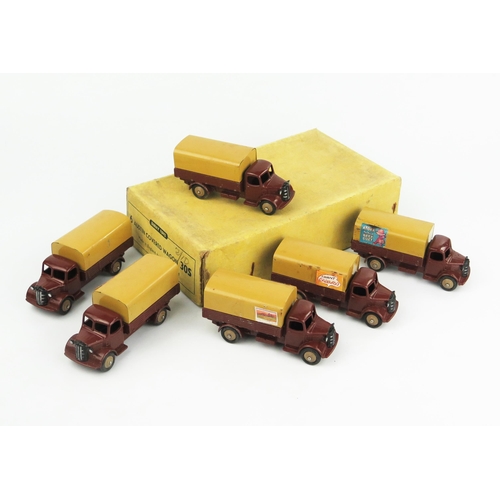 2319 - A Dinky Toys 30S Austin Covered Wagon Type 3 Yellow Trade Box for six - complete with six models in ... 