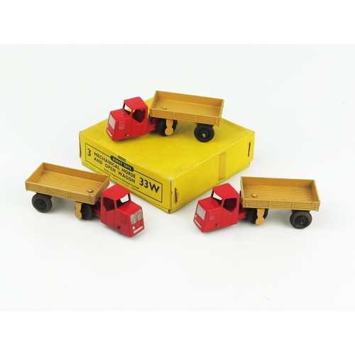 2329 - A Dinky Toys 33W (50060) Mechanical Horse And Open Wagon Type 4 Yellow Trade Box for three - complet... 