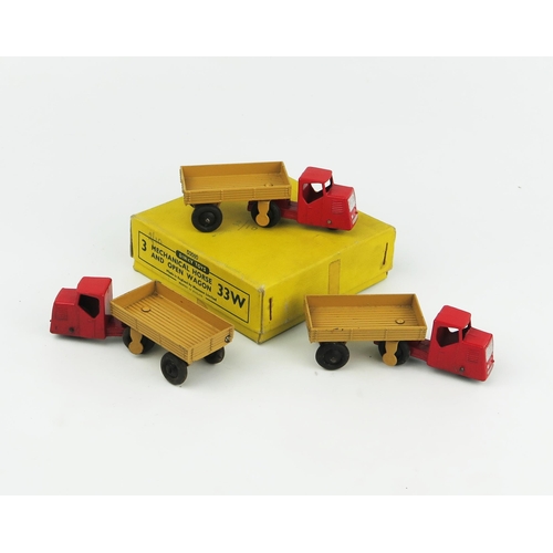 2329 - A Dinky Toys 33W (50060) Mechanical Horse And Open Wagon Type 4 Yellow Trade Box for three - complet... 