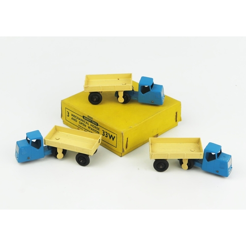 2330 - A Dinky Toys 33W (50060) Mechanical Horse And Open Wagon Type 4 Yellow Trade Box for three - complet... 