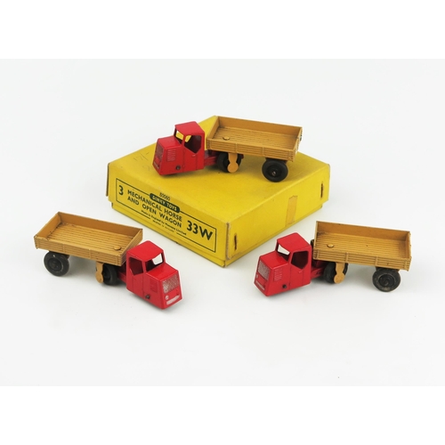 2331 - A Dinky Toys 33W (50060) Mechanical Horse And Open Wagon Type 4 Yellow Trade Box for three - complet... 