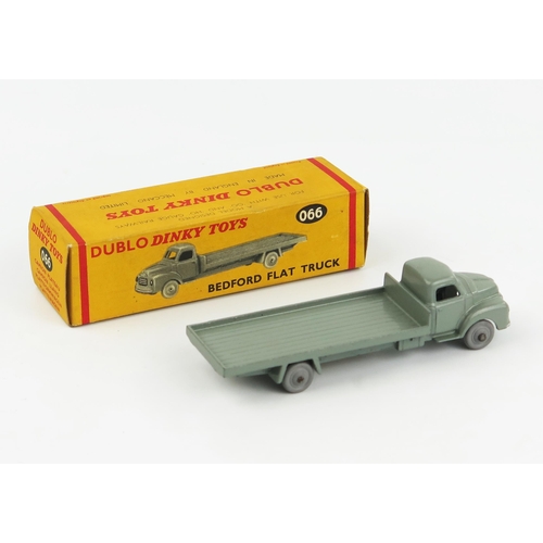 2347 - A Dublo Dinky Toys 066 Bedford Flat Truck in grey with silver trim and smooth grey wheels. Very near... 