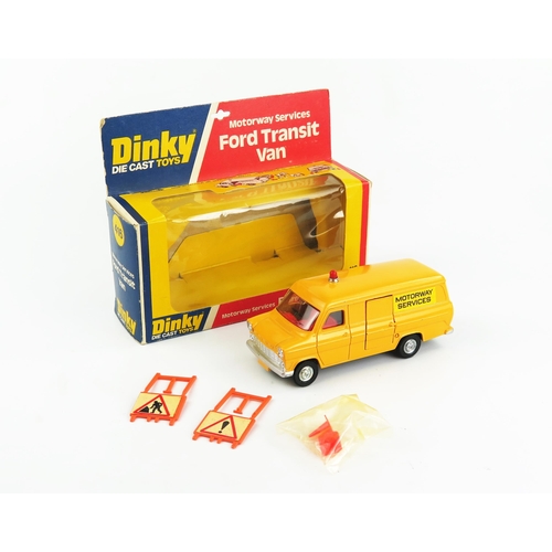 2349 - Dinky Toys 416 Motorway Services Ford Transit Van - dark yellow, cast hubs, graphite grey-brown base... 