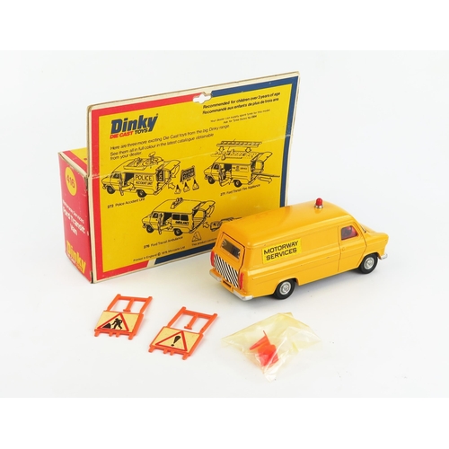 2349 - Dinky Toys 416 Motorway Services Ford Transit Van - dark yellow, cast hubs, graphite grey-brown base... 