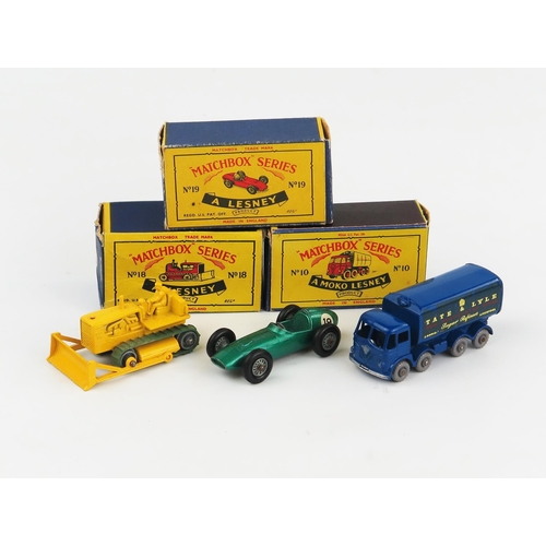 2351 - Three Matchbox Regular Wheels (1) 10c Foden Sugar Container - grey plastic wheels, no crown to rear,... 