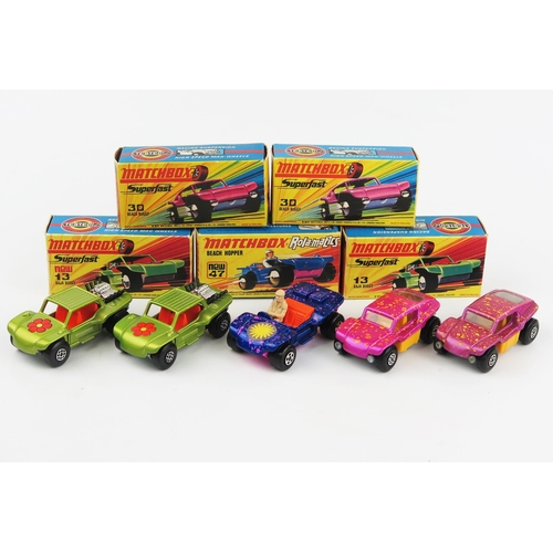 2378 - A Matchbox Superfast Buggy Group - (1,2) 13b Baja Buggies in lime green, orange interior, black exha... 