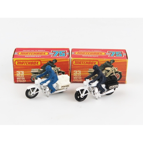 2408 - Matchbox Superfast 33c Police Motorcycle pair - both with 