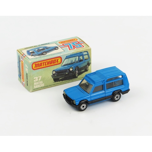 2414 - Matchbox Superfast 37d Matra Rancho - blue body and base, black plastic surround, 5 arch wheels, bla... 