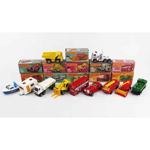 2465 - Matchbox Superfast Group of 10 - 17 Londoner Bus, 31 Caravan, 45 Kenworth Cabover, 47 Pannier Loco, ... 