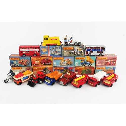 2467 - Matchbox Superfast Group of 12 - 11 Car Transporter, 14 Petrol Tanker, 16 Badger, x2 17 Londoner Bus... 