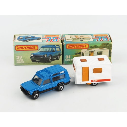 2477 - Matchbox Superfast pair - 37d Matra Rancho and 31c Caravan - mint in excellent to very good boxes