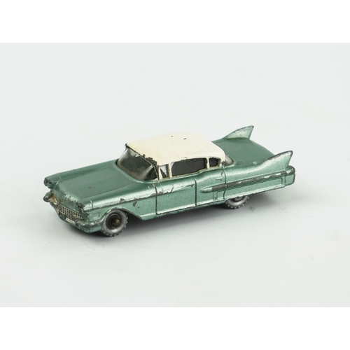 2480 - Matchbox Regular Wheels 27c Cadillac Sixty Special - Rare Metallic Green, cream roof, silver plastic... 