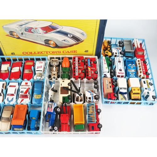 2490 - Matchbox 48 Car Carry Case displaying 41 Ford GT filled with later Lesney England Matchbox Superfast... 