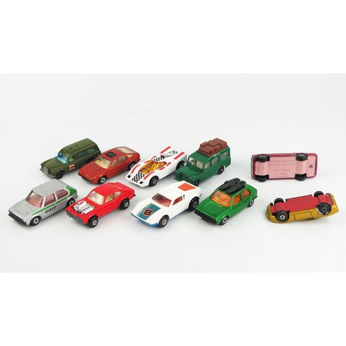 2498 - Matchbox Superfast etc. Group of 10 - including 24 Rolls Royce with pink base, 33 Miura with red bas... 