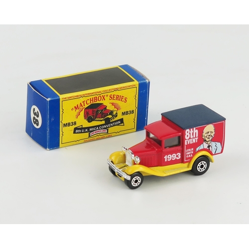 2500 - A Leslie Smith (co-founder of Lesney) signed  Matchbox 38 Model A Ford Van 8th Mica UK Convention po... 