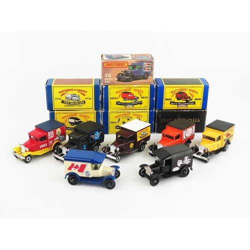 2501 - Five Matchbox Mica Convention Ford Vans, Charlie Mack Toy Museum Van and one other (issues to 1993 v... 