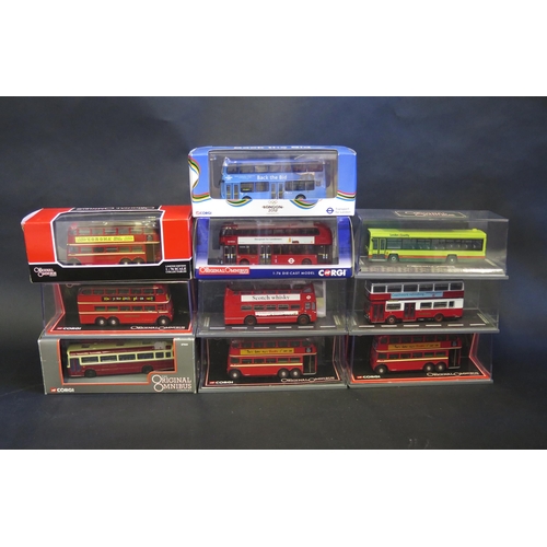 2518 - Ten Corgi Original Omnibus 1:76 Scale Models Buses including OM46601 New Bus for London '1st Route' ... 