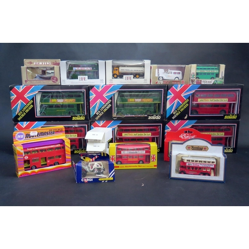 2534 - A Collection of Boxed Model Buses, Vans etc. including Solido, Matchbox, Zymlex, Seerol, EFE, Corgi ... 