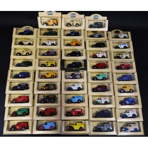 2535 - 48 Lledo 1950 Morris Z Vans, mostly rarer variations, some Code 3 boxed (all different)