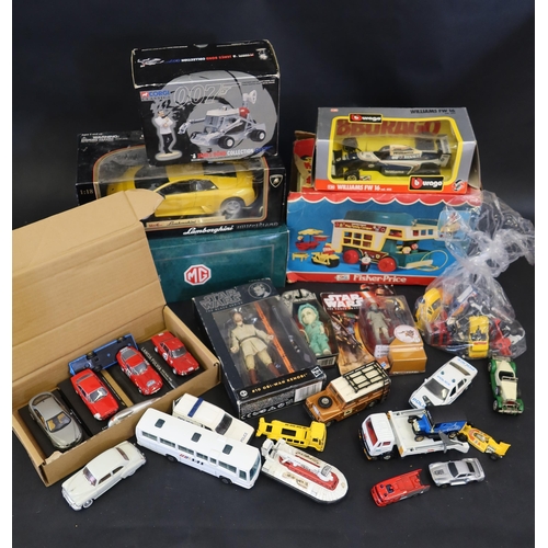 2540 - A Collection of Boxed/Loose Diecast and Figures Including Corgi 1:18 MG (broken steering wheels), Bu... 