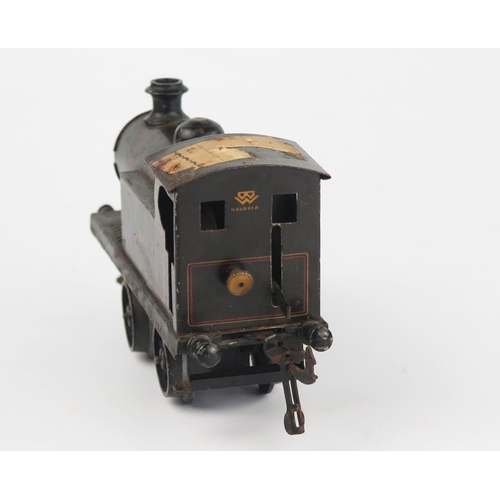 2563 - A 1920's Bing O Gauge Clockwork Train - black with gold and red pinstripes 