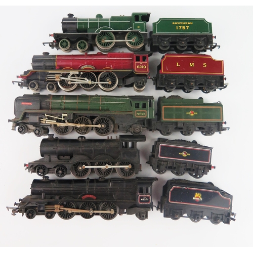 2571 - 5 Tri-ang OO Gauge 4-6-0 and 4-6-2 Locomotives and Tenders