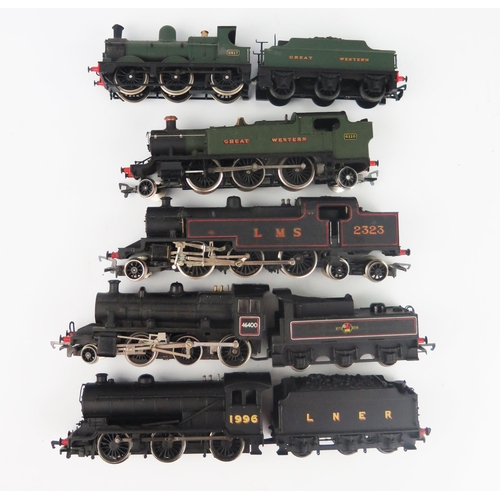 2573 - 5 OO Gauge Locomotives including Bachmann, Airfix, Hornby, Mainline and one unbranded (last is missi... 