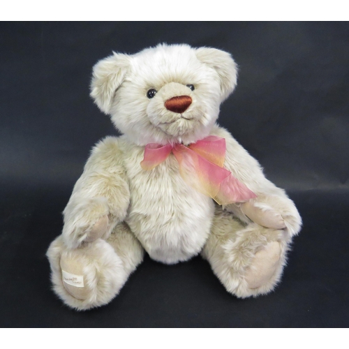 2616 - A Dean's Rag Book Limited Edition Bear - Emily, grey with brown nose and pink/yellow ribbon