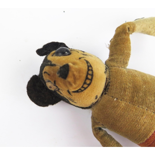 2622 - A Circa 1930's Dean's Rag Book Mickey Mouse Plush Toy (17.5cm) and Sailor Boy (22cm) a/f