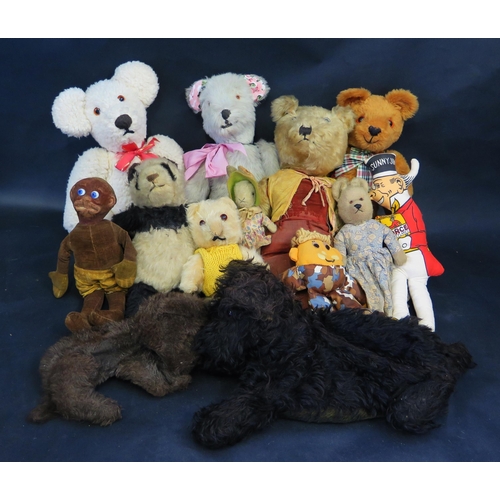 2625 - A Collection of Vintage Teddy Bears and Plush Toys including Panda, Rabbit, Sunny Jims Mascot, Humpt... 