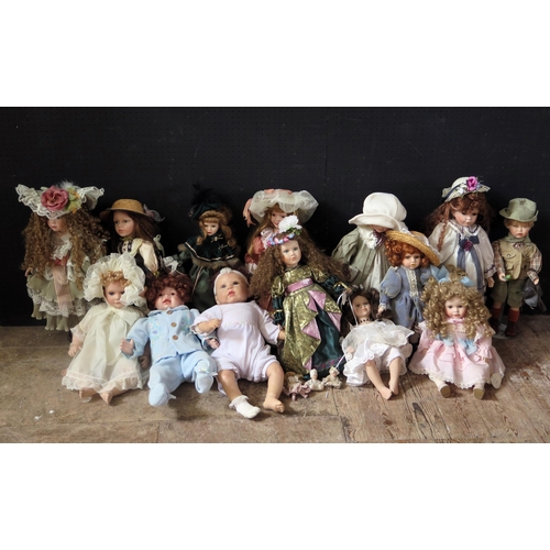 2637 - A Collection of Mostly China / Porcelain Dolls including Knightsbridge Collection, Leonardo, Stewart... 