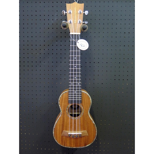 2655 - Excelsior LNS 21 Long Neck Soprano Ukulele - koa, abalone decoration - ex-shop stock in shipping box