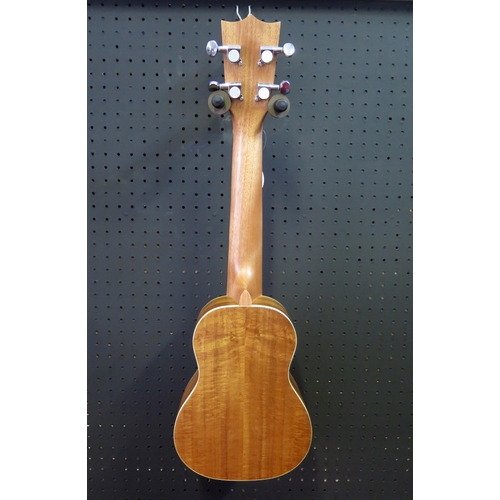 2655 - Excelsior LNS 21 Long Neck Soprano Ukulele - koa, abalone decoration - ex-shop stock in shipping box