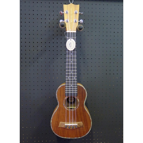 2656 - Excelsior LNS 21 Long Neck Soprano Ukulele - koa, abalone decoration - ex-shop stock in shipping box