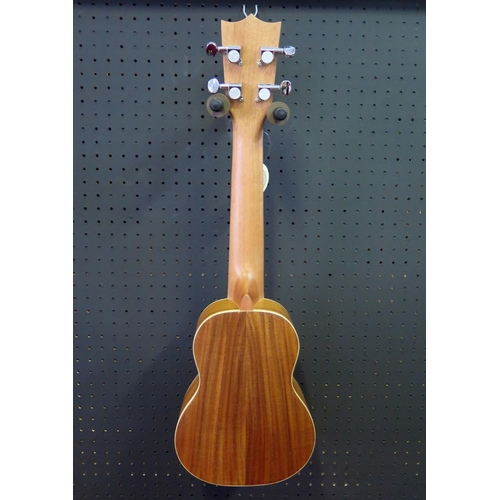 2656 - Excelsior LNS 21 Long Neck Soprano Ukulele - koa, abalone decoration - ex-shop stock in shipping box