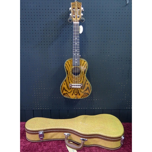 2662 - Excelsior LA9-24 Concert Ukulele - bocote, gloss finish, elaborate binding, slotted headstock, arch ... 