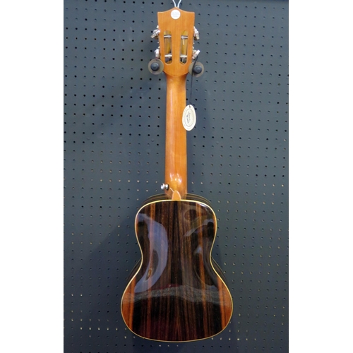 2663 - Excelsior LA10-24 Concert Ukulele - ebony, gloss finish, abalone decoration, slotted headstock, arch... 