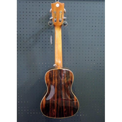 2664 - Excelsior LA10-24 Concert Ukulele - ebony, gloss finish, abalone decoration, slotted headstock, arch... 