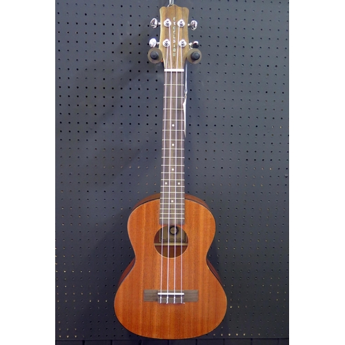 2668 - Excelsior RU-60 Tenor Ukulele - mahogany, black binding - ex-shop stock in floral hard case