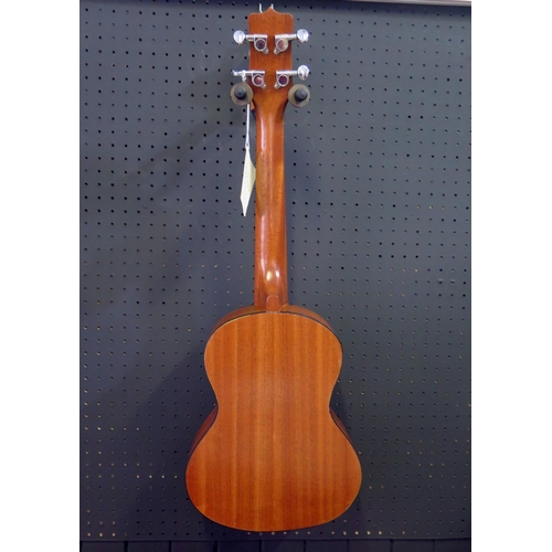 2668 - Excelsior RU-60 Tenor Ukulele - mahogany, black binding - ex-shop stock in floral hard case