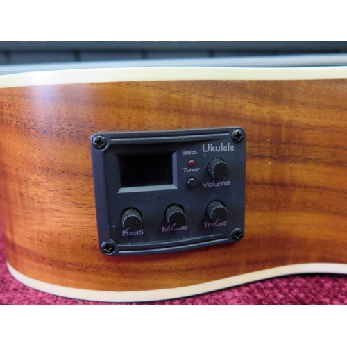 2697 - Excelsior GKB-90-EQ Electro-Acoustic Baritone Ukulele - koa, pick-up with in-built tuner - ex-shop s... 