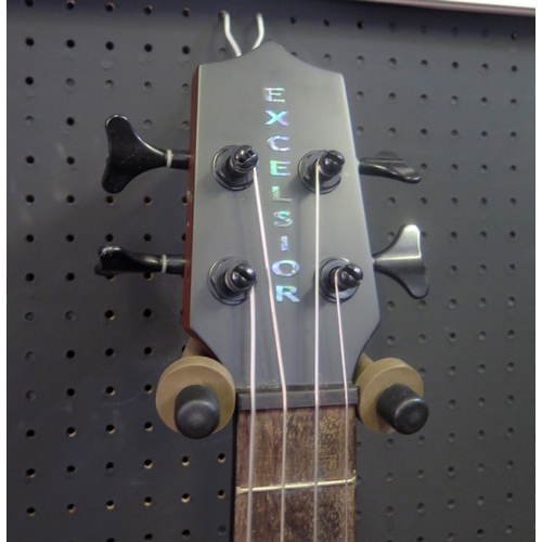 2700 - Excelsior GKB-90-EQ Electro-Acoustic Bass Ukulele - spruce top, M-1 pick-up, black tuners, steel str... 