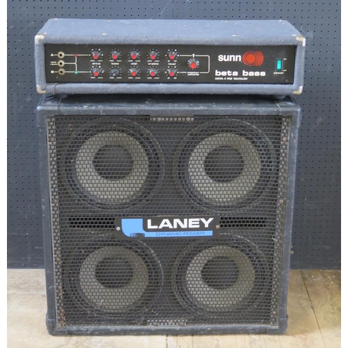 2720 - A Sunn Beta Bass Amp Head with Laney Dynamic Power 4x10 Cab